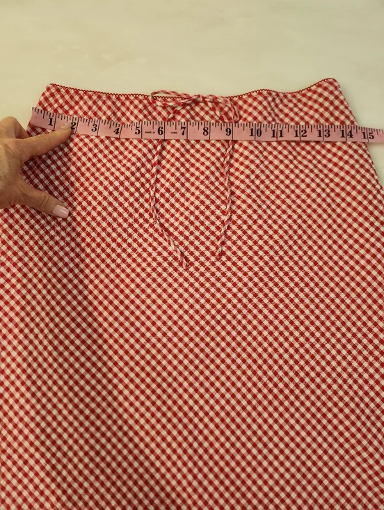Wild Fable Seersucker Red And White Gingham Maxi Skirt - Picture 6 of 9